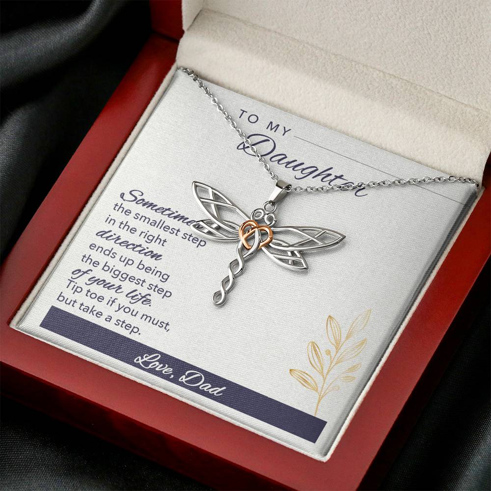 To My Daughter from Dad- Direction of Life - Dragonfly Dreams Necklace