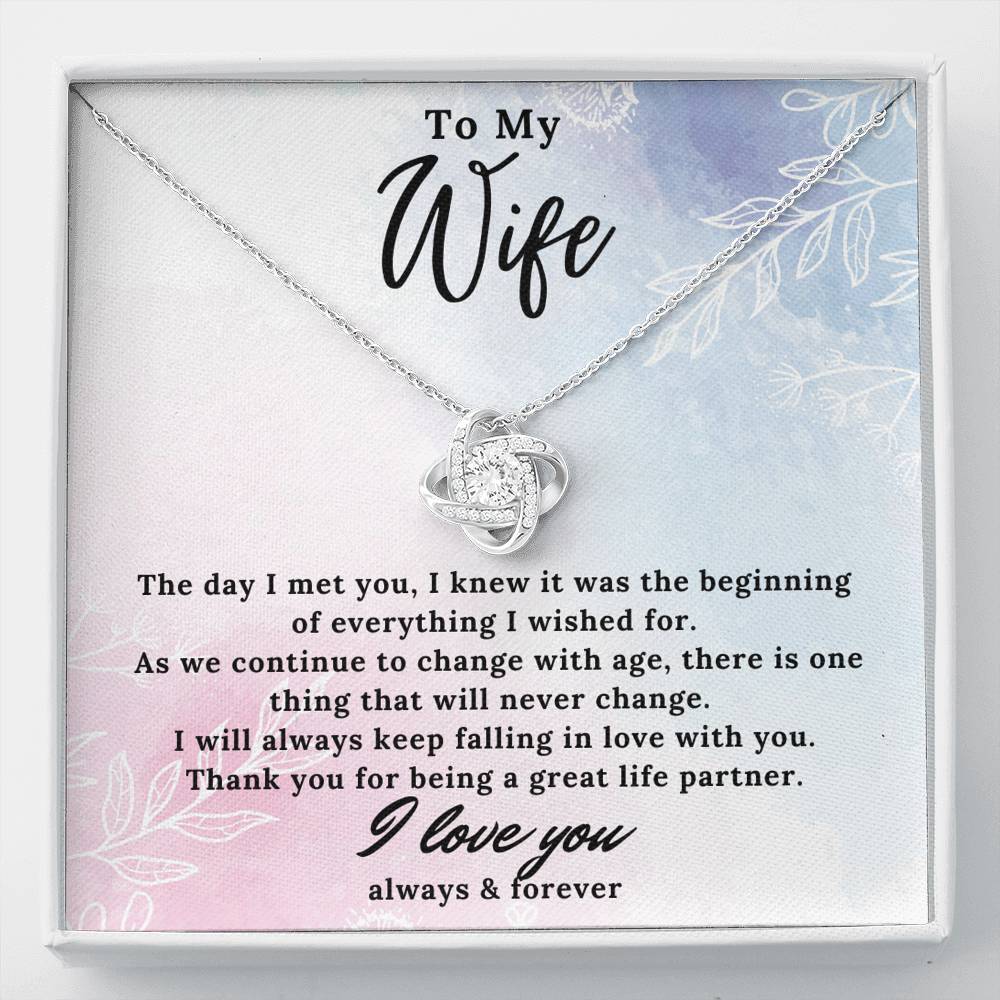 To My Wife from Husband - Beginning of Everything - Love Knot Necklace