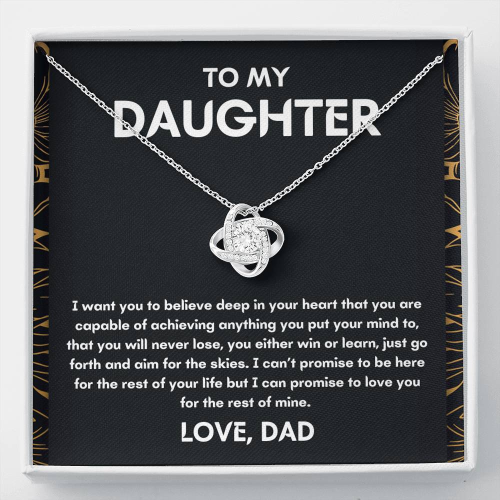 Gift for Daughter from Dad - Loving You Forever - Love Knot Necklace