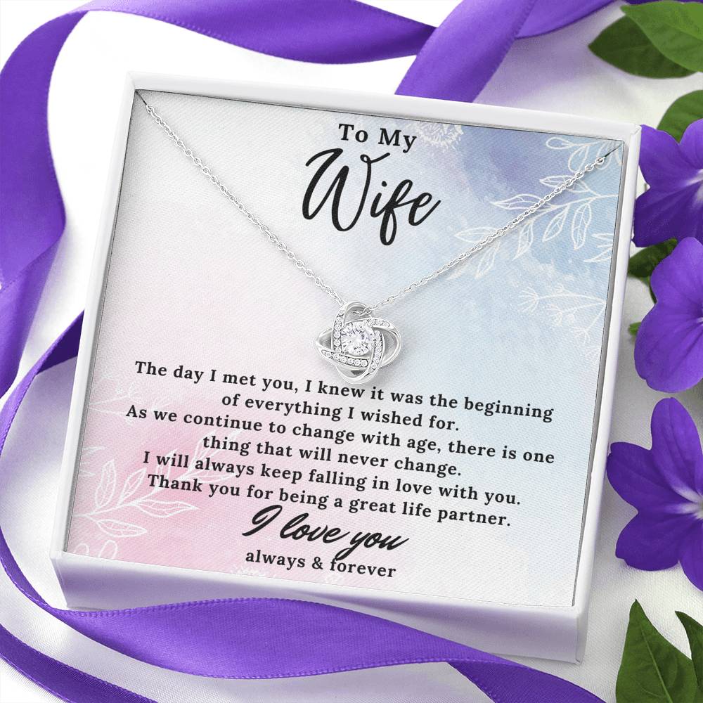To My Wife from Husband - Beginning of Everything - Love Knot Necklace