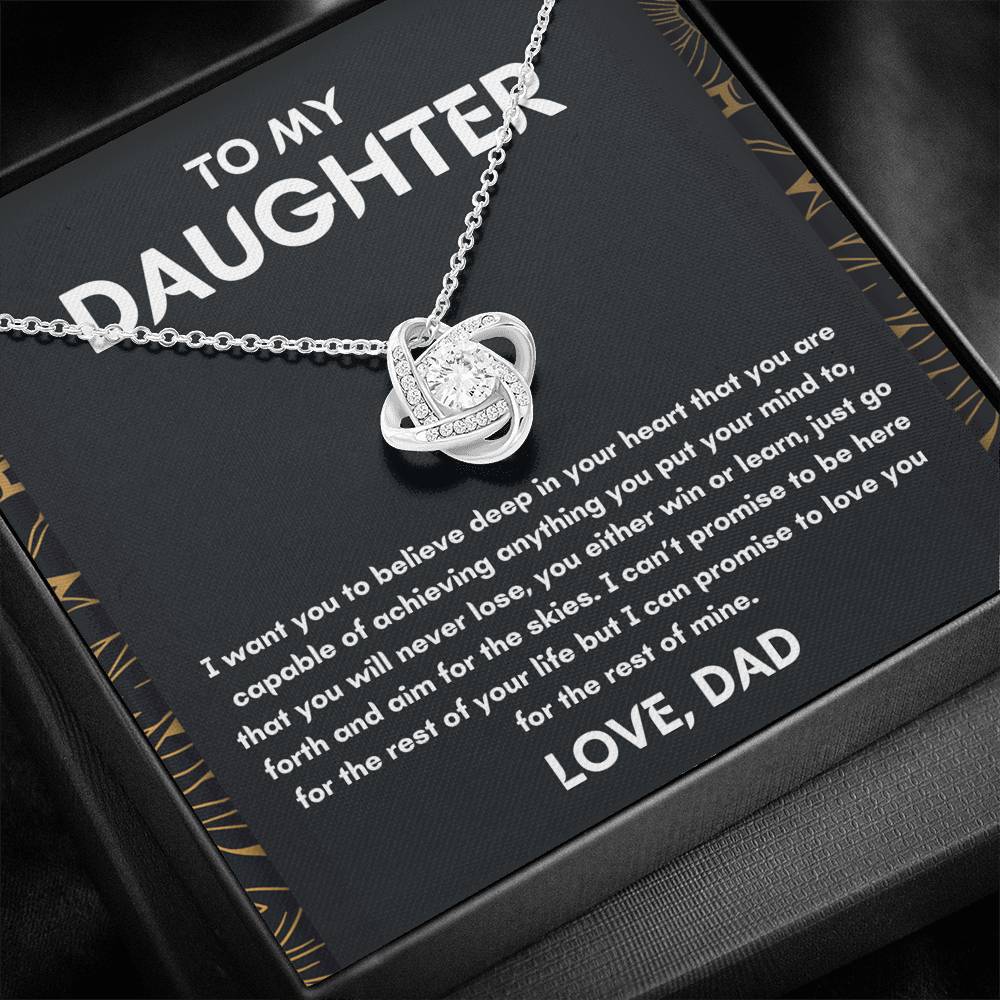 Gift for Daughter from Dad - Loving You Forever - Love Knot Necklace