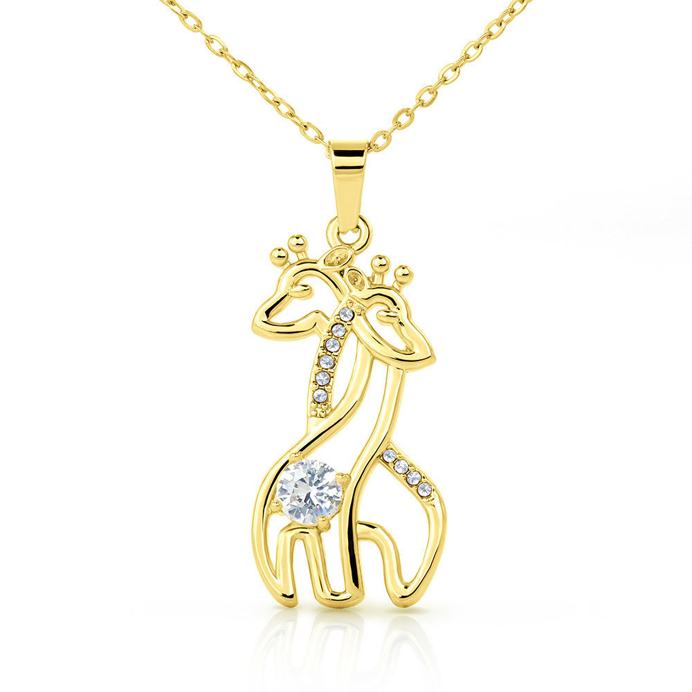 To Daughter from Mom - Best Thing Ever Happened - Graceful Love Giraffe Necklace
