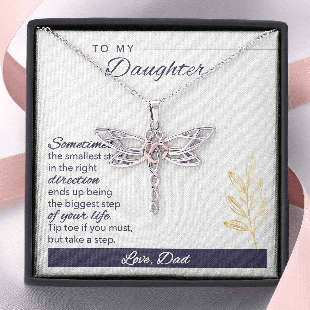 To My Daughter from Dad- Direction of Life - Dragonfly Dreams Necklace