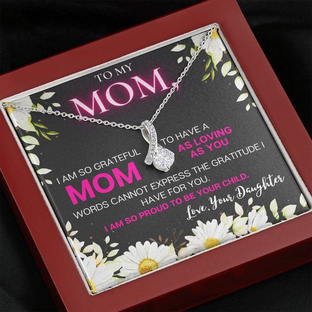 Personalized Message Card for Mom from Grateful Daughter - Alluring Beauty Necklace
