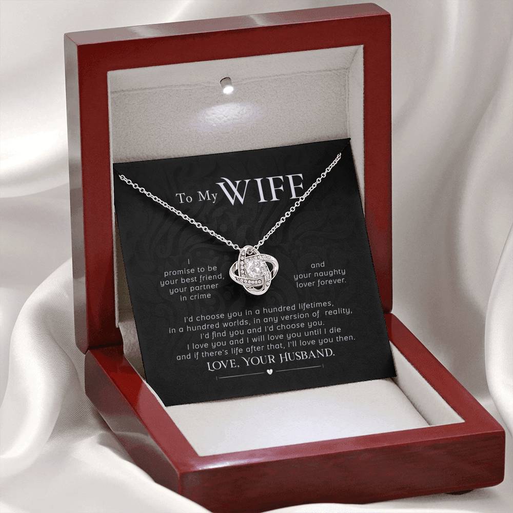 Gift for Wife - Partner in Crime - Love Knot Necklace