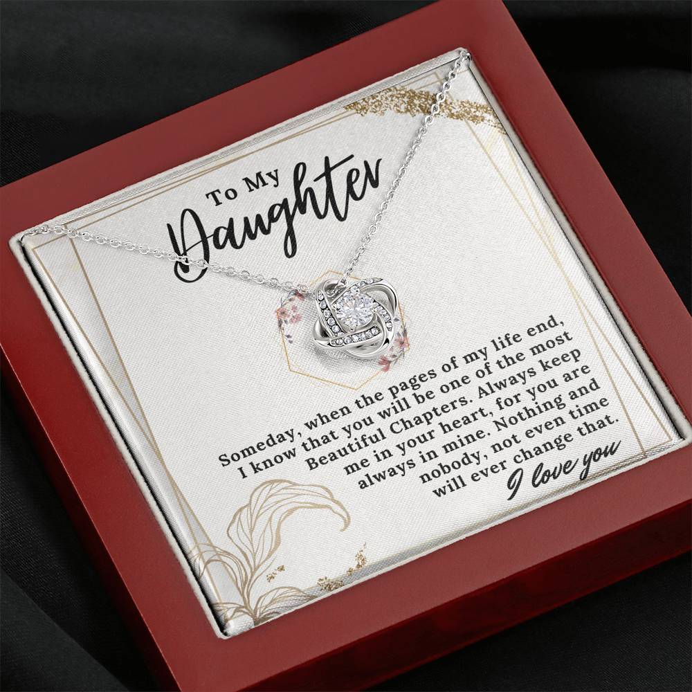 Gift for Daughter from Mom/Dad - Beautiful Chapter - Love Knot Necklace